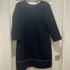 Elegant & Classic Navy Shift Dress with trim detail Shoshanna Size 8